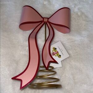 Cynthia Rowley, Christmas, red and Pink Metal Bow Christmas Tree topper
